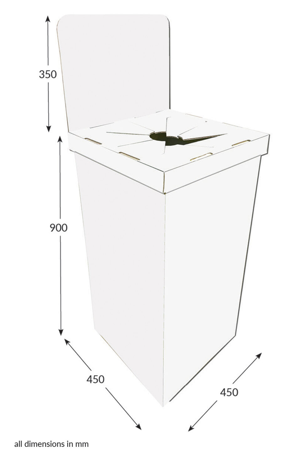 large-square-dump-bin-with-header-lid-unprinted